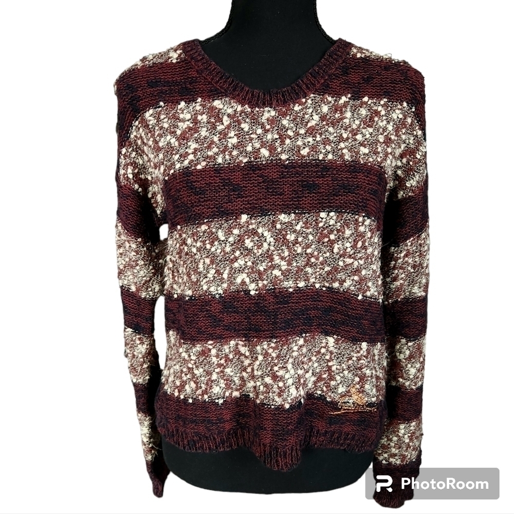 Triple Five Soul Striped Wool Blend Marled Sweater sz S